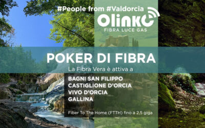 Quattro nuovi comuni in Val d’Orcia raggiunti dalla Fibra FTTH Olinko